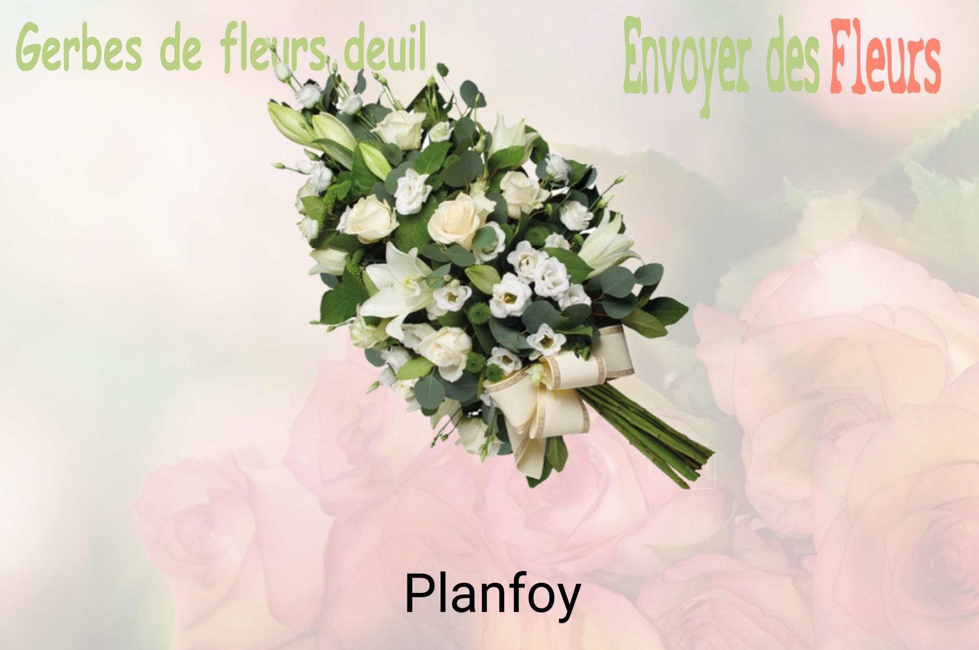 Gerbe de fleurs de deuil livrée à Planfoy
